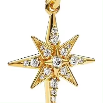 Pandora Charm de estrella brillante de los deseos, diseño dorado de tres capas - 1