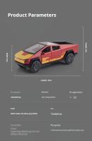 Modelo De Coche De Aleación Cybertruck 1:32 Juguetes De Metal Para Niños Vehículos De Tierra Off-road Simulación Colección Regalos - details 5