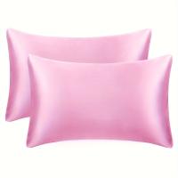 Par De Fundas Para Almohadas De Satén Anti-Allergénico Transpirable Poliéster Con Cierre De Envelope Lavable En Máquina Y Amigable Con La Piel - details 2