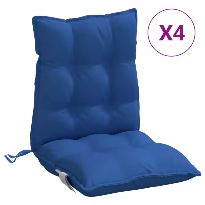 Fundas para Silla respaldo Bajo 4 UDS Oxford Azul real Canvas - 1
