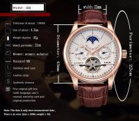 Reloj De Pulsera Para Hombre LIGE Clásico Retro Automático De Cuero Genuino Impermeable Militar Con Torbión Y Calendario Lunar - details 8
