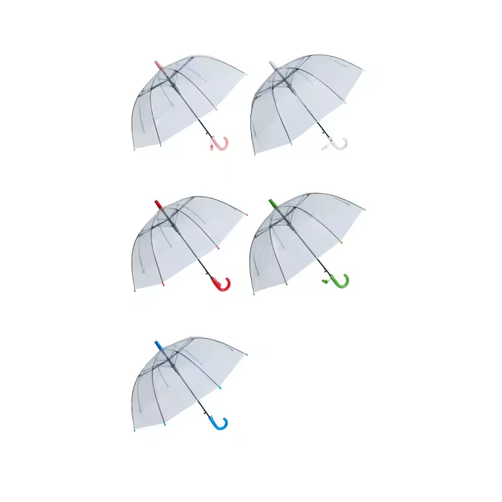 Paraguas transparente infantil de 8 varillas forma de cúpula , antiviento, automático de 50 cm paraguas de niños - 1