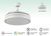 Fabrilamp - Ventilador Dc Esparta Plata 91Ø 72w 6120lm 3asp.desp 3000-4000-6000k Remoto+temporizador+memoria - details 0