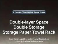 Soporte De Papel De Toalla Fácil De Instalar Sin Perforar Muro Organizador De Rollos Accesorio De Almacenamiento Para Baño Moderno Y Minimalista Plástico Brillo - details 0