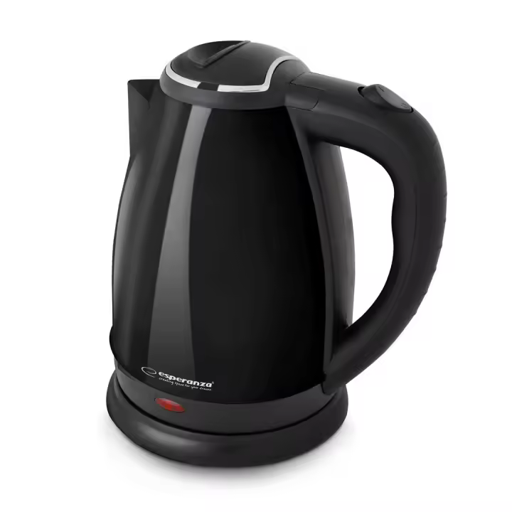 Electric kettle Esperanza EKK113K in black, 1.8L stainless steel, 1800W with auto shut-off and dry boil protection for fast boiling and safe use, perfect for tea or coffee. - 1