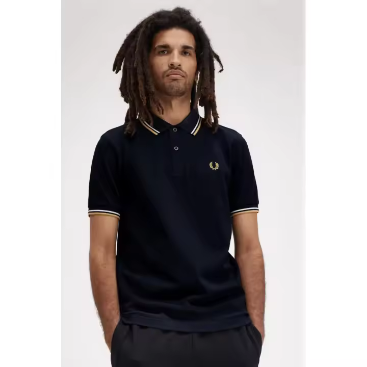 Fred Perry Polo Hombre 3600 Ribetes Azul W53 - 1