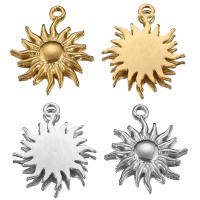 5pcs Encantos Del Sol Vintage En Color Oro Acero Inoxidable Colgante Para Mujeres Hombres Accesorio De Joyería DIY Para Cadena De Collar - details 1