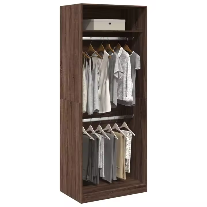 vidaXL Armario madera de ingeniería color roble marrón 80x50x200 cm - 1