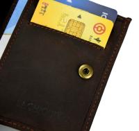 Cartera De Cuero Genuino Para Hombre Pequeña Y Delgada Con Bolsillo Monedas Portatarjetas Vintage Bolsa Para Dinero - details 13