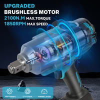Llave de Impacto Eléctrica Sin Escobillas 3 marchas 2100N.M Recargable 3/4» Herramientas Eléctricas Compatible Batería Makita 18V - details 8