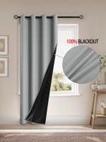 Cortina De Blackout Con Acabado Aislante a Prueba De Luz Para Decoración Del Hogar Ideal Para Sala De Estar Dormitorio Cocina Baño Material De Poliéster Moderno Estilo Sin Cierre Inteligente - details 0