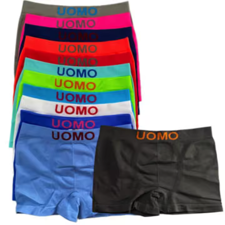 Liababylove, pack 12 Calzoncillos Licra Sin Costuras Boxer Hombre Suaves, Elásticos y Cómodos - Colección UOMO , tres tallas disponibles, adaptables, transpirables, tres tallas a elegir - 1