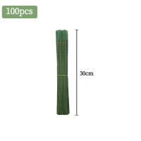 100pcs Palos De Hierro Cladados En Plástico Para Hojas De Hiedra Artificial De 7 Pulgadas Cabeza De Rosa Y Almohadilla Para Decoración De Hogar Y Bodas - details 4