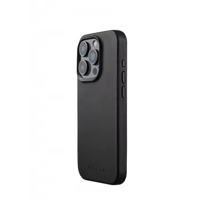 Funda de Piel con Magsafe lisa para Iphone 15 Pro Negra Mujjo - 1