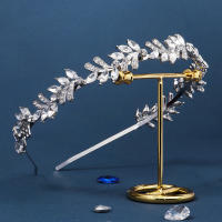 Diadema De Novia Con Rhinestone Plateado Y Cristales Para Bodas Y Fiestas Adorno De Cabeza Para Mujeres Adultos - details 5