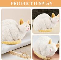 Estatua de gato durmiendo para jardín, adorable minigatito, figura de plástico, adorno de animal para jardín, decoración de patio trasero al aire libre - details 3