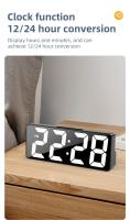 Reloj De Alarma Digital Con Control De Voz Temperatura Fecha 2 Alaramas Modo Nocturno USB Reloj De Mesa 12/24H LED Siempre Encendido - details 8