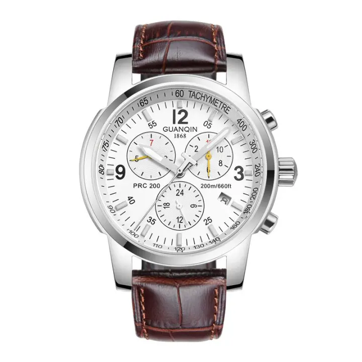 Reloj Métrico Para Hombre GUANQIN 2025 Lujo Automático Multifuncional Resistente Al Agua Con Marcas Arábigas Y Cristal De Zafiro - 1