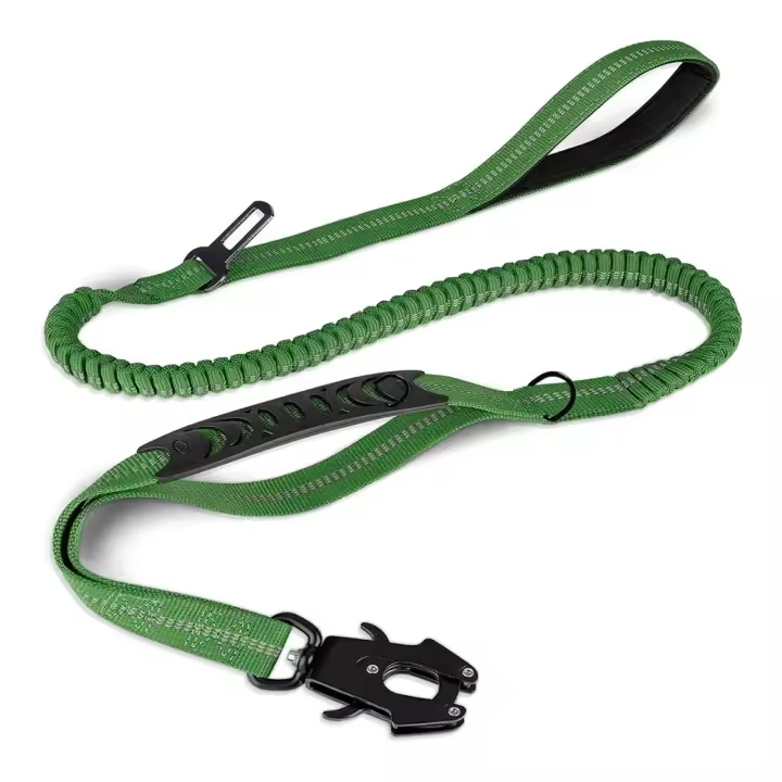 Correa Táctica Para Perros Con Absorción De Choque Y Reflectante Correa Para Coche Para Grandes Perros Resistente Y Elástica Para Caminar Sin Esfuerzo - 1