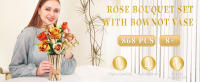 Bloques De Construcción De Rosa 868PCS Vaso De Flores Eternas Decoración De Hogar Regalo Romántico Para Niñas Juguetes DIY Para Niños - details 0