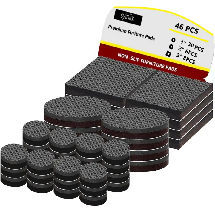 44pcs Almohadillas Antideslizantes Para Muebles - Pies De Goma Autocolantes Para Protección Del Piso De Madera Dura - 1