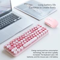 Teclado Y Ratón Inalámbricos Coloridos Ergonómicos Pequeño Para Laptop Y Escritorio Compatible Con Windows 7/8/10 - details 1