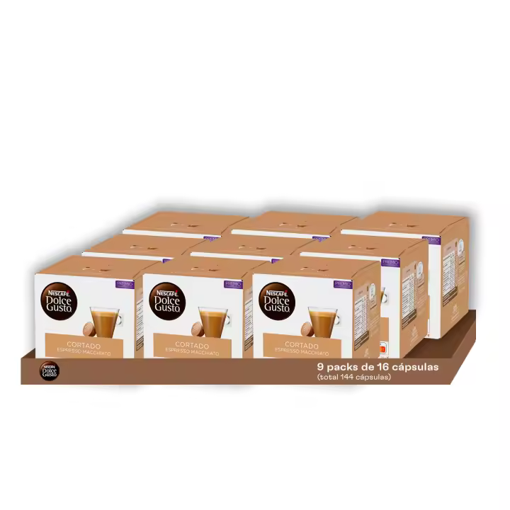Dolce Gusto - Pack Especial Cortado (144 Unidades)  Un Café Tostado y Potente con un Toque de Leche, Equilibrando Intensidad y Suavidad. Ideal para los que Buscan un Café con Carácter - 1