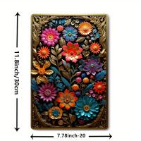 1Pc Vintage Placa De Metal Aluminio Con Diseño Floral Colorido Ideal Para Dormitorio Café Hombre Cueva Bar Decoración De Pared 8X12 Pulgadas - details 1