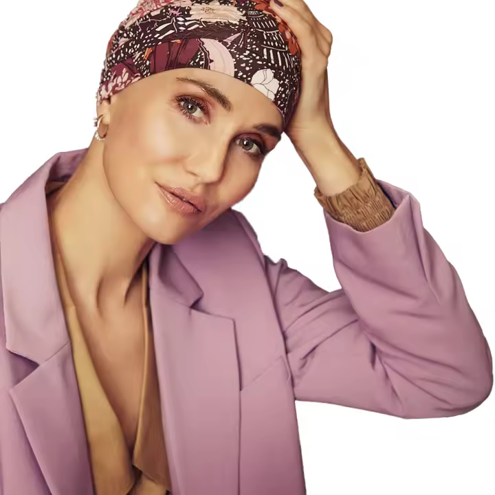Christine Headwear Yoga Turban Garden Pinks 2000-0796 Turbante de Bambú - Pañuelo Gorro Oncológico de Diseño para la Cabeza - 1