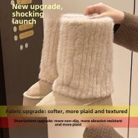 Botas De Nieve Para Mujer Con Aumento De Altura Y Suela Gruesa 2024. Botines De Invierno Con Forro De Peluche Y Algodón Espeso. Material De La Parte Superior PU. Botas De Media Caña. - details 7