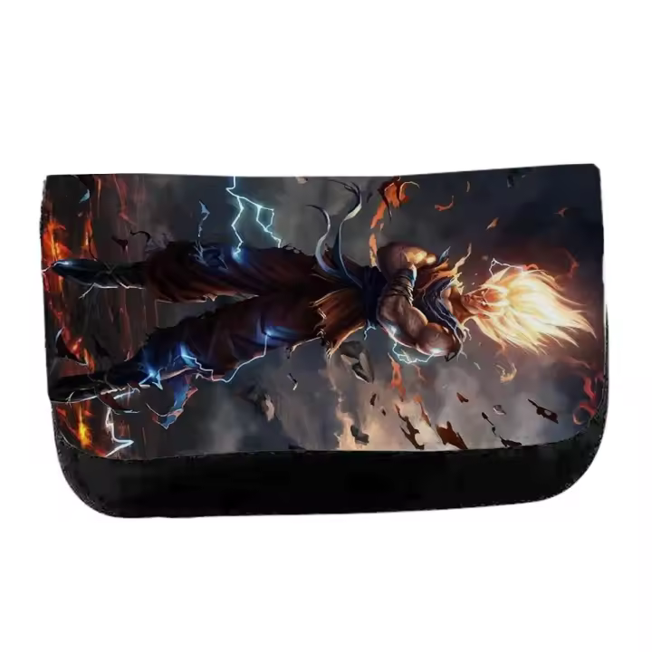 ESTUCHE NECESER DE LONA dragon ball z goku ssj realista real unisex negro monedero billetera super vegeta bola - 1