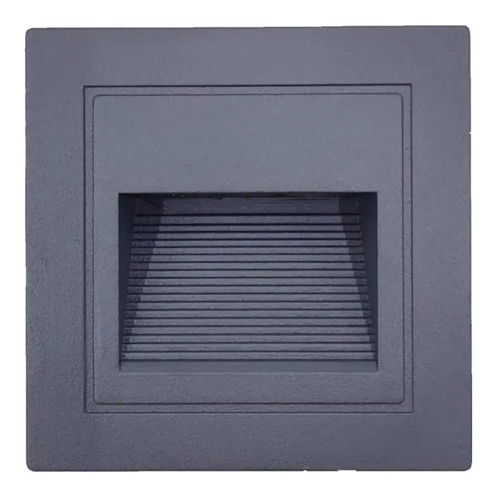 LED7 Baliza Exterior 3W Empotrable Gris Cuadrado CCT 3 TONOS DE LUZ  / CCT-WL85Q-SI - 1