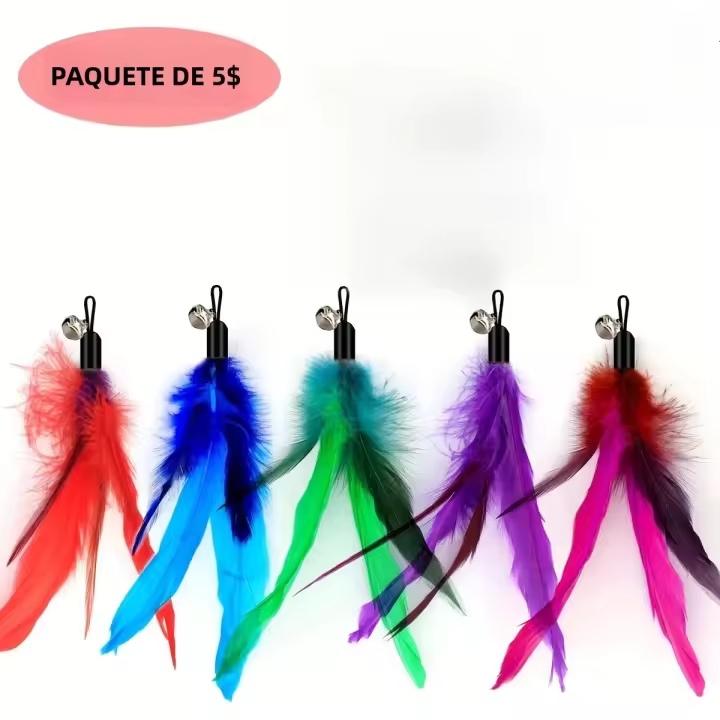 Juguete Interactivo Para Gatos 5 Piezas Plumas Con Campana Para Ejercicio Y Rascado De Gatos Juguetes Para Gatos Kittens - 1