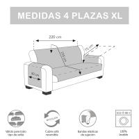 Cubre Sofá Reversible JOYA de Valentia Home | Acolchado | Protección Completa | Ajuste Perfecto | Protector funda sofá | Funda Sofá para Inviero y Verano - details 10