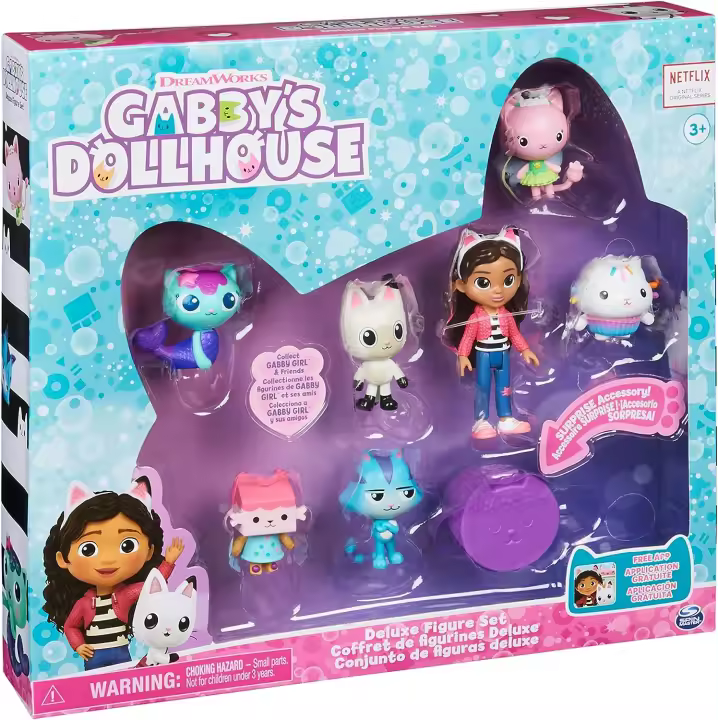 SPIN MASTER LA CASA DE MUÑECAS DE GABBY - SET DE FIGURAS DELUXE- Set de 7 Figuras Coleccionables de La Casa de Muñecas de Gabby - 6060440 - Juguetes Niños 3 años + - 1