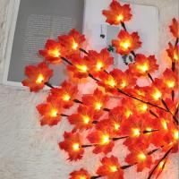 Luz De Hoja De Arce Roja Simulada Con 20 LED Para Decoración De Hogar Y Navidad Fácil De Instalar Sin Cable Potenciada Por Batería - details 5