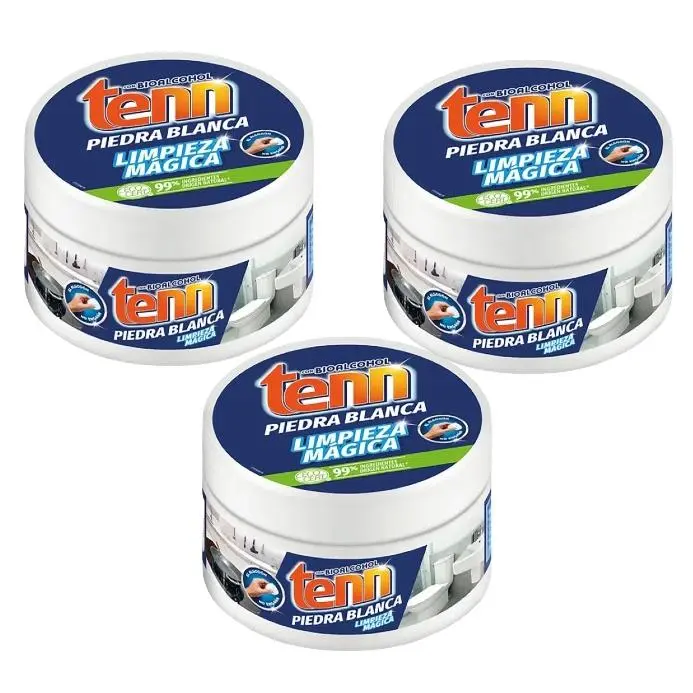 limpiador Piedra Blanca con bioalcohol para el baño y cocina tarro 375 g  pack 3u - 1