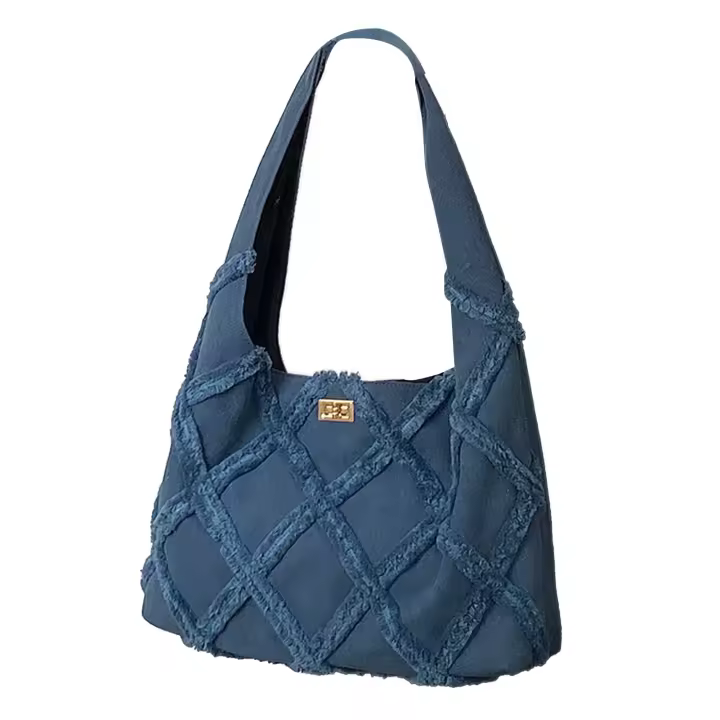 Bolso de lona para mujer, diseño geométrico, gran capacidad, multifuncional, moderno, de lona - 1