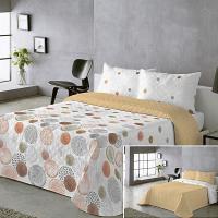 Colcha Doble Cara Primavera Verano Amarillo - Lunares y Sólido | Tallas Cama 90, 105(1 Funda) y Cama 135 150(2 Fundas) |  Termosellado Industrial | Incluye Fundas de Almohada  | Termosellada No hace bolitas y Fácil Planchado - details 0