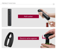 Juego De Abrevidrios Eléctricos Automáticos Con Corcho Y Batería Estoppers De Vaciado Aerator Y Cortador De Película Regalos - details 16