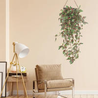 Planta Artificial De Vínculo Largo Para Pared Hojas Verdes De Árbol Silken Rattan Decoración Para Hogar Jardín Bodas Mesa Central - details 3