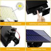 Luces Solares LED en Aire Libre con sensor de Movimiento, IP65 en prueba de Agua, Iluminación de Ángulo de 120 °, Luz de pared de Jardín solar con Cable de 5m - details 3