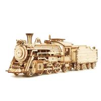 Puzzle 3D De Madera De Locomotora Modelo Escala Kit De Modelado DIY Regalo Hobbies Decoración Del Hogar Mecánico Juguete De Construcción - details 1
