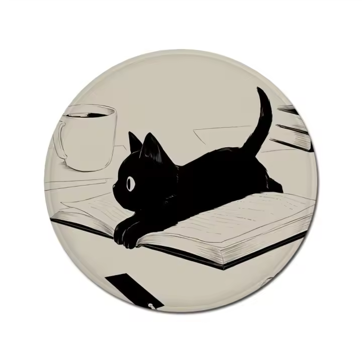 Cojín Redondo Para Silla De Comedor Con Cordón Gato Negro Decorativo Moderno Para Oficina Y Hogar Tamaño 40x40cm/45x45cm/50x50cm - 1