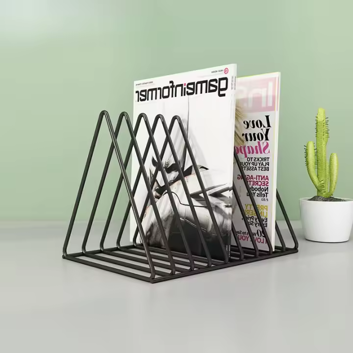 Estante De Almacenamiento Para Libros Y Revistas En Negro Organizador De Escritorio Para Estudiantes Y Vinyl Records Soporte De Acero Para Revistas Y Magazines - 1