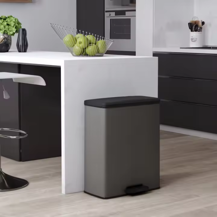 Curver Papelera de Pedal Doble 26L+26L Cubo Basura Cocina Oficina Color Gris,  Plateado, y mas - 1