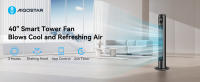 AIGOSTAR Ventilador de Torre con Mando a Distancia, Conexión Smart: WiFi+Bluetooth,Temporizador Programable, 3 Modos y 3 Velocidades, Pantalla LED. - details 0