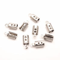 100Pcs Terminales De Cordón De Acero Inoxidable 304 Para Joyería Cierre De Plegado Conector De Tapa De Cuero Suministros De Joyería HK194 - details 1