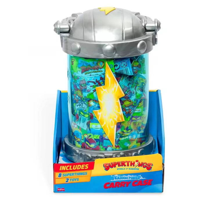 SUPERTHINGS KAZOOM POWER – Carry Case. Cápsula en Forma de Kazoom para Transportar y Almacenar Tus Superthings. Incluye 1 Carry Case, 8 Figuras Aleatoria, 1 Hideout y 1 Megajet - 1