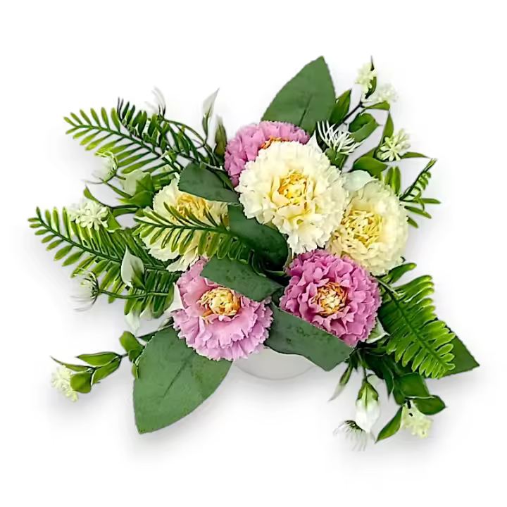 Maceta Peonías Rosadas Artificiales - 19cm - Karawan. - 1